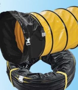 Confined space ventilator duct